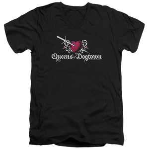 AN OFFCIALLY LICENSED CALIFORNICATION QUEENS OF DOGTOWN MEN'S V-NECK T-SHIRT BLACK