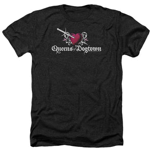 AN OFFCIALLY LICENSED CALIFORNICATION QUEENS OF DOGTOWN MEN'S HEATHER T-SHIRT CHARCOAL