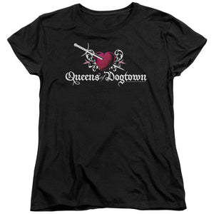 AN OFFCIALLY LICENSED CALIFORNICATION QUEENS OF DOGTOWN WOMEN'S REGULAR FIT T-SHIRT BLACK