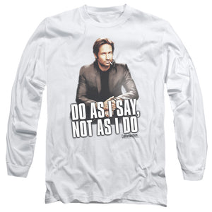AN OFFCIALLY LICENSED CALIFORNICATION DO AS I SAY MEN'S LONG SLEEVE T-SHIRT WHITE