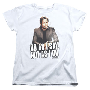 AN OFFCIALLY LICENSED CALIFORNICATION DO AS I SAY WOMEN'S REGULAR FIT T-SHIRT WHITE