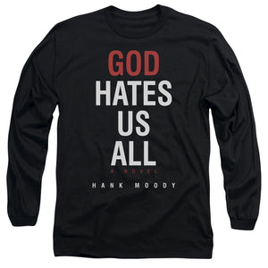 AN OFFCIALLY LICENSED CALIFORNICATION BOOK COVER MEN'S LONG SLEEVE T-SHIRT BLACK