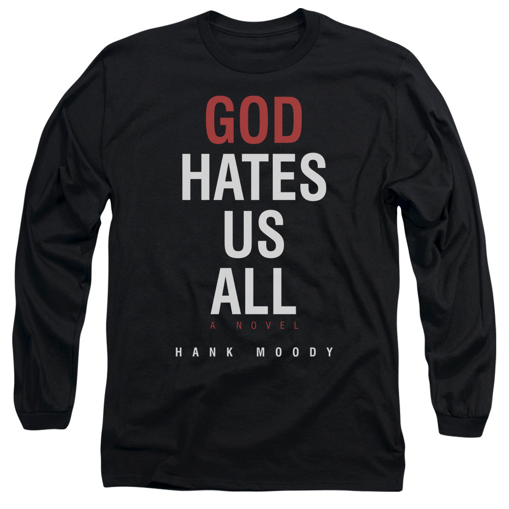 AN OFFCIALLY LICENSED CALIFORNICATION BOOK COVER MEN'S LONG SLEEVE T-SHIRT BLACK
