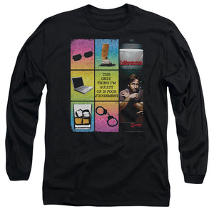 AN OFFCIALLY LICENSED CALIFORNICATION POOR JUDGEMENT MEN'S LONG SLEEVE T-SHIRT BLACK