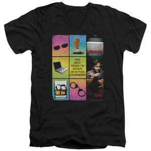 AN OFFCIALLY LICENSED CALIFORNICATION POOR JUDGEMENT MEN'S V-NECK T-SHIRT BLACK