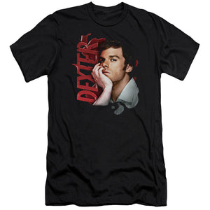 AN OFFCIALLY LICENSED DEXTER LAYERED MEN'S PREMIUM SLIM FIT T-SHIRT BLACK