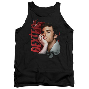 AN OFFCIALLY LICENSED DEXTER LAYERED ADULT UNISEX TANK TOP BLACK