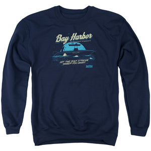 AN OFFCIALLY LICENSED DEXTER MOONLIGHT FISHING ADULT UNISEX CREWNECK SWEATSHIRT NAVY