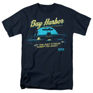 AN OFFCIALLY LICENSED DEXTER MOONLIGHT FISHING MEN'S REGULAR FIT T-SHIRT NAVY