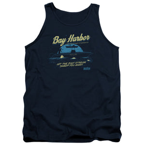 AN OFFCIALLY LICENSED DEXTER MOONLIGHT FISHING ADULT UNISEX TANK TOP NAVY