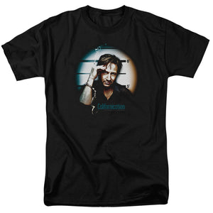 AN OFFCIALLY LICENSED CALIFORNICATION IN HANDCUFFS MEN'S REGULAR FIT T-SHIRT BLACK