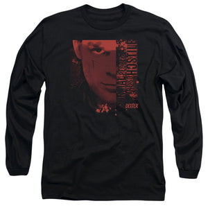AN OFFCIALLY LICENSED DEXTER NORMAL MEN'S LONG SLEEVE T-SHIRT BLACK