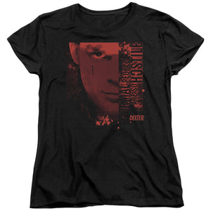 AN OFFCIALLY LICENSED DEXTER NORMAL WOMEN'S REGULAR FIT T-SHIRT BLACK