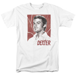 AN OFFCIALLY LICENSED DEXTER POSTER MEN'S REGULAR FIT T-SHIRT WHITE