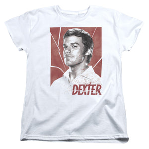 AN OFFCIALLY LICENSED DEXTER POSTER WOMEN'S REGULAR FIT T-SHIRT WHITE