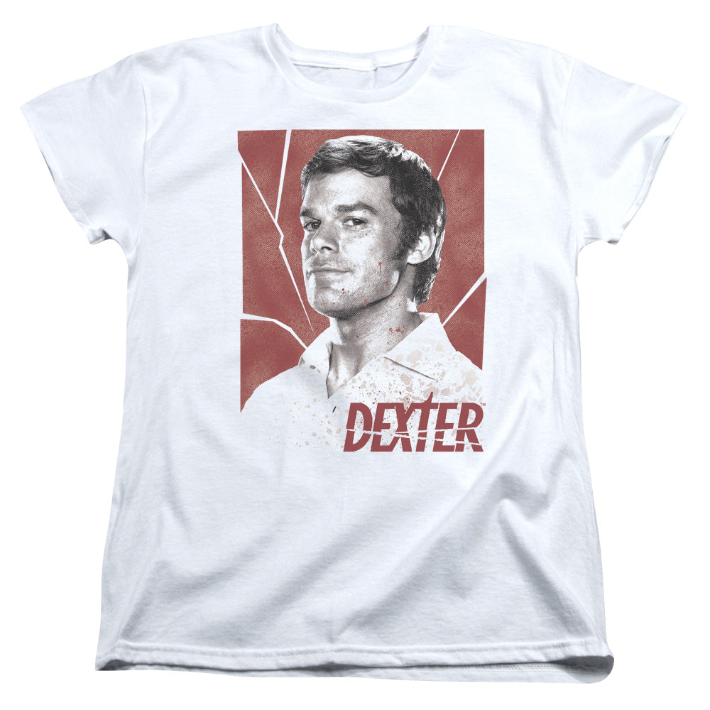 AN OFFCIALLY LICENSED DEXTER POSTER WOMEN'S REGULAR FIT T-SHIRT WHITE