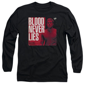 AN OFFCIALLY LICENSED DEXTER COVER MEN'S LONG SLEEVE T-SHIRT BLACK