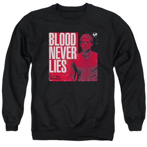 AN OFFCIALLY LICENSED DEXTER COVER ADULT UNISEX CREWNECK SWEATSHIRT BLACK