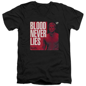 AN OFFCIALLY LICENSED DEXTER COVER MEN'S V-NECK T-SHIRT BLACK