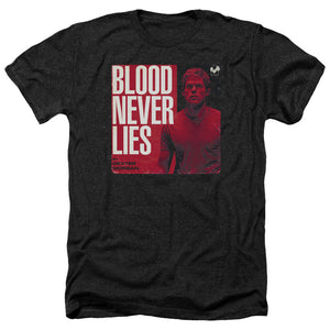 AN OFFCIALLY LICENSED DEXTER COVER MEN'S HEATHER T-SHIRT CHARCOAL