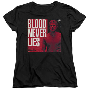 AN OFFCIALLY LICENSED DEXTER COVER WOMEN'S REGULAR FIT T-SHIRT BLACK