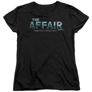 AN OFFCIALLY LICENSED AFFAIR OCEAN LOGO WOMEN'S REGULAR FIT T-SHIRT BLACK