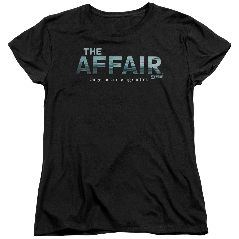AN OFFCIALLY LICENSED AFFAIR OCEAN LOGO WOMEN'S REGULAR FIT T-SHIRT BLACK