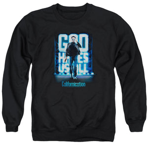 AN OFFCIALLY LICENSED CALIFORNICATION HIT THE LIGHTS ADULT UNISEX CREWNECK SWEATSHIRT BLACK