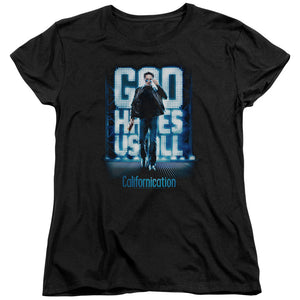 AN OFFCIALLY LICENSED CALIFORNICATION HIT THE LIGHTS WOMEN'S REGULAR FIT T-SHIRT BLACK