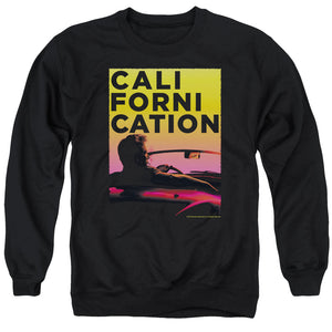 AN OFFCIALLY LICENSED CALIFORNICATION SUNSET RIDE ADULT UNISEX CREWNECK SWEATSHIRT BLACK
