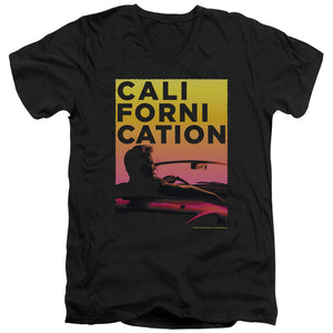 AN OFFCIALLY LICENSED CALIFORNICATION SUNSET RIDE MEN'S V-NECK T-SHIRT BLACK