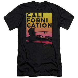 AN OFFCIALLY LICENSED CALIFORNICATION SUNSET RIDE MEN'S PREMIUM SLIM FIT T-SHIRT BLACK