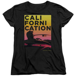 AN OFFCIALLY LICENSED CALIFORNICATION SUNSET RIDE WOMEN'S REGULAR FIT T-SHIRT BLACK