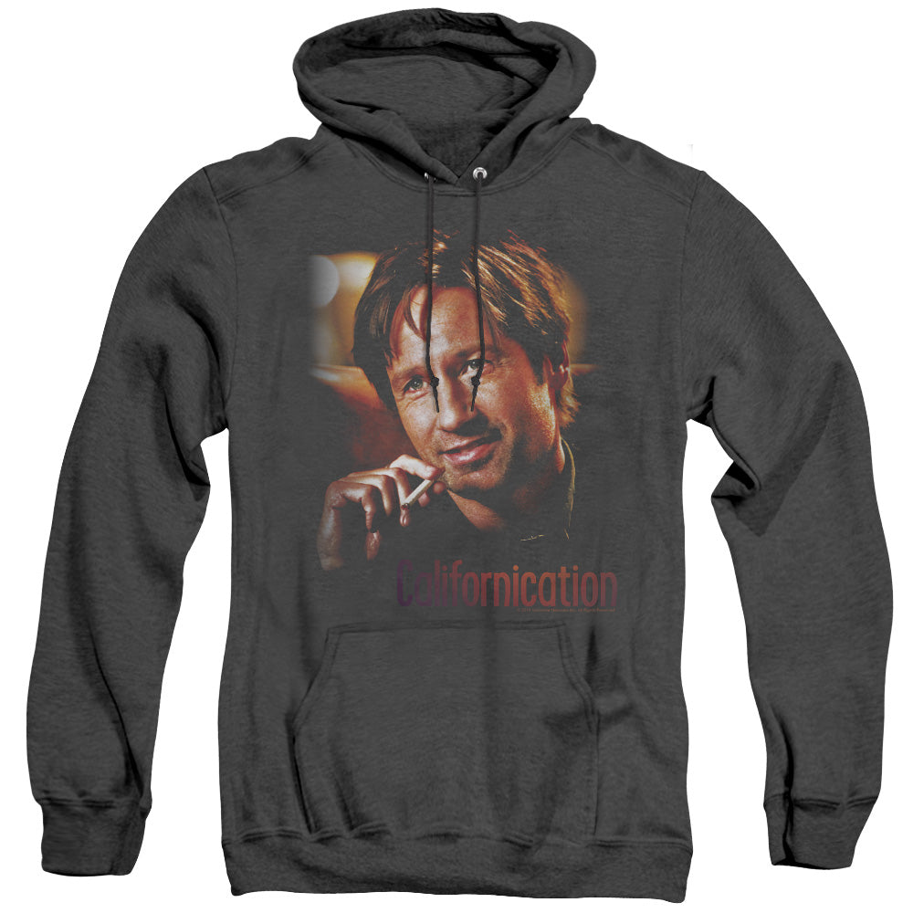 AN OFFCIALLY LICENSED CALIFORNICATION SMOKER ADULT UNISEX HEATHER PULLOVER HOODIE BLACK