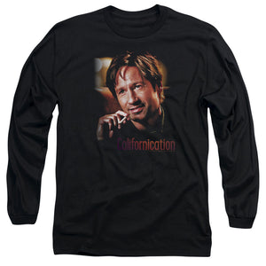 AN OFFCIALLY LICENSED CALIFORNICATION SMOKER MEN'S LONG SLEEVE T-SHIRT BLACK