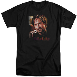 AN OFFCIALLY LICENSED CALIFORNICATION SMOKER MEN'S TALL FIT T-SHIRT BLACK