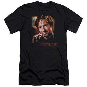 AN OFFCIALLY LICENSED CALIFORNICATION SMOKER MEN'S PREMIUM SLIM FIT T-SHIRT BLACK