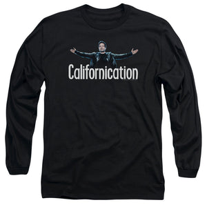 AN OFFCIALLY LICENSED CALIFORNICATION OUTSTRETCHED MEN'S LONG SLEEVE T-SHIRT BLACK