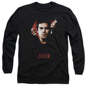AN OFFCIALLY LICENSED DEXTER BODY BAD MEN'S LONG SLEEVE T-SHIRT BLACK
