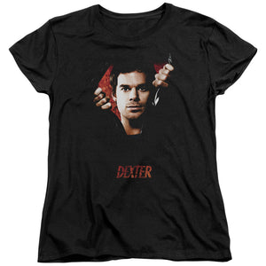 AN OFFCIALLY LICENSED DEXTER BODY BAD WOMEN'S REGULAR FIT T-SHIRT BLACK