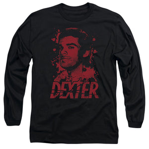 AN OFFCIALLY LICENSED DEXTER BORN IN BLOOD MEN'S LONG SLEEVE T-SHIRT BLACK