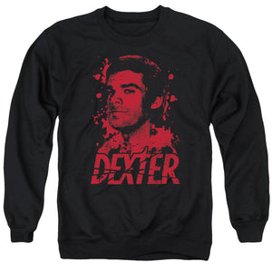 AN OFFCIALLY LICENSED DEXTER BORN IN BLOOD ADULT UNISEX CREWNECK SWEATSHIRT BLACK
