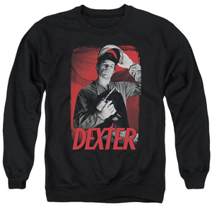 AN OFFCIALLY LICENSED DEXTER SEE SAW ADULT UNISEX CREWNECK SWEATSHIRT BLACK