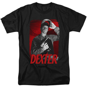 AN OFFCIALLY LICENSED DEXTER SEE SAW MEN'S REGULAR FIT T-SHIRT BLACK