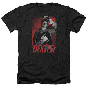 AN OFFCIALLY LICENSED DEXTER SEE SAW MEN'S HEATHER T-SHIRT CHARCOAL