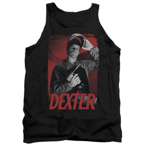 AN OFFCIALLY LICENSED DEXTER SEE SAW ADULT UNISEX TANK TOP BLACK