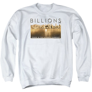 AN OFFCIALLY LICENSED BILLIONS GOLDEN CITY ADULT UNISEX CREWNECK SWEATSHIRT WHITE