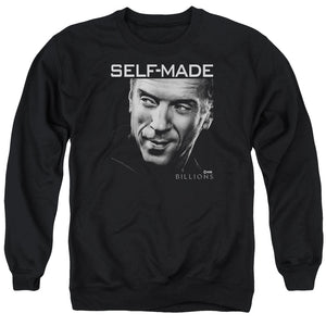 AN OFFCIALLY LICENSED BILLIONS SELF MADE ADULT UNISEX CREWNECK SWEATSHIRT BLACK