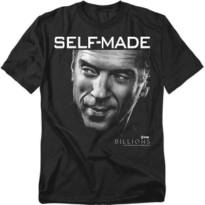 AN OFFCIALLY LICENSED BILLIONS SELF MADE MEN'S REGULAR FIT T-SHIRT BLACK