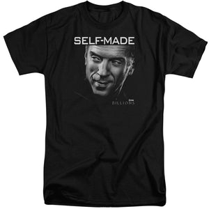 AN OFFCIALLY LICENSED BILLIONS SELF MADE MEN'S TALL FIT T-SHIRT BLACK